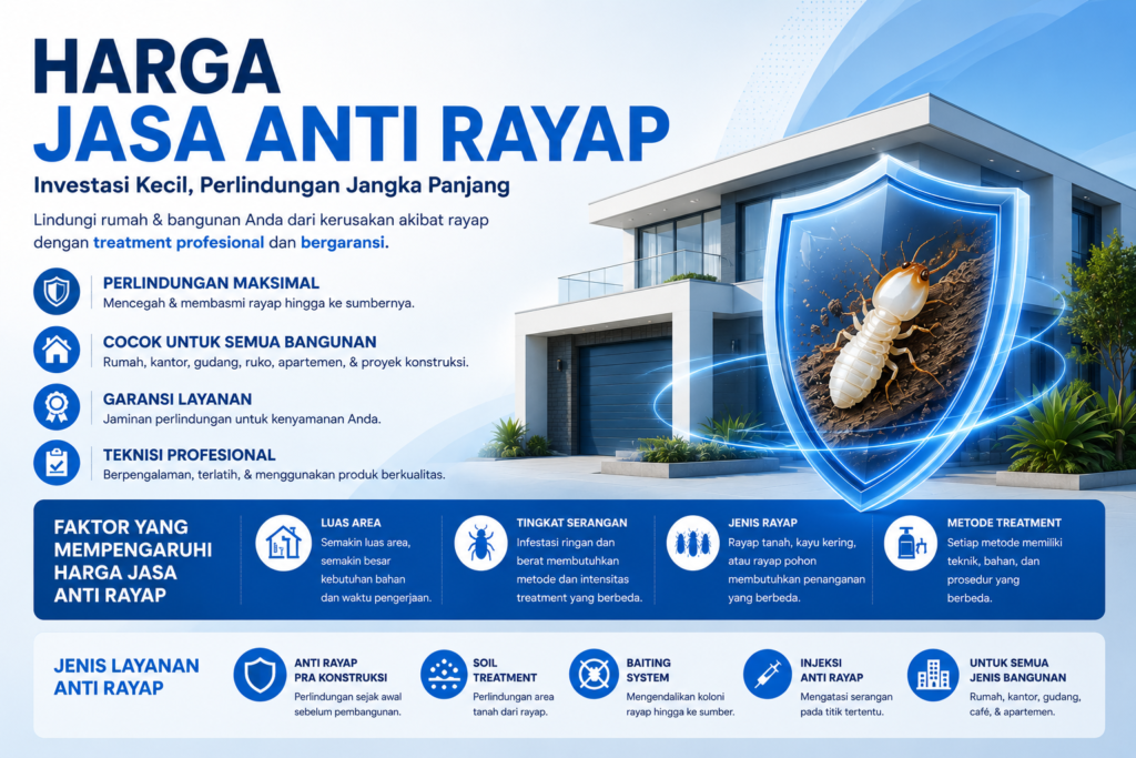 Harga jasa anti rayap untuk rumah dan bangunan di Jakarta
